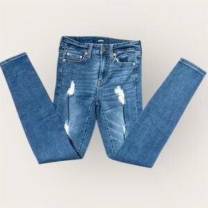 Aeropostale Blue Distressed Skinny Jeans